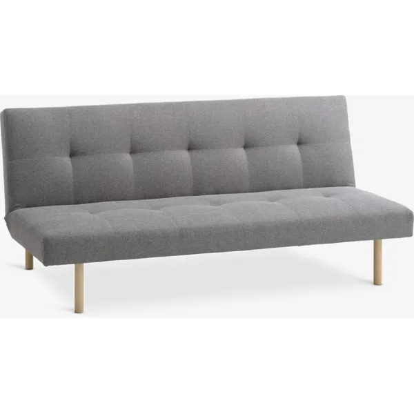 Sovesofa HOLSTED grå stoff/natur