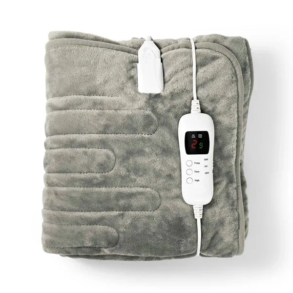 Nedis elektrisk varmepledd i grå fleece