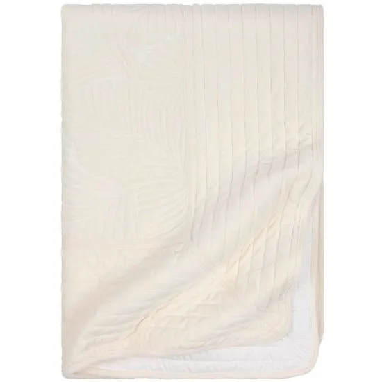 Chrystal quiltet velour-sengeteppe i cream