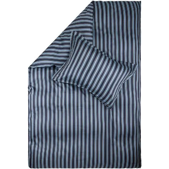 Enza satengsengesett med blå striper