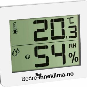 Bedre Inneklima hygrometer og termometer - Hvit
