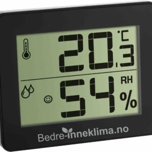 Bedre Inneklima hygrometer og termometer - Sort