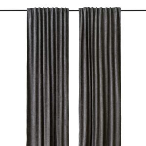 Ferdigsydd gardin - Lysdempende Chenille - 1x140x300 cm - antrasitt