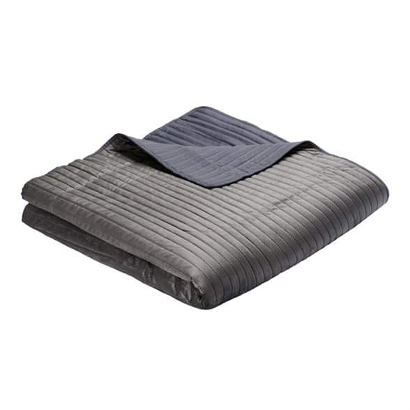 Velour sengeteppe 150×260 cm – Sif – Antracite grå