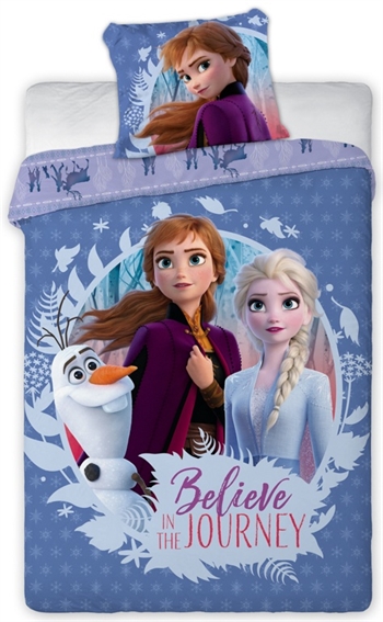 Frozen Junior sengetøy – 100×140 cm – Frozen 2 Anna og Elsa junior sengetøysett – 2 i 1 design – 100% bomull