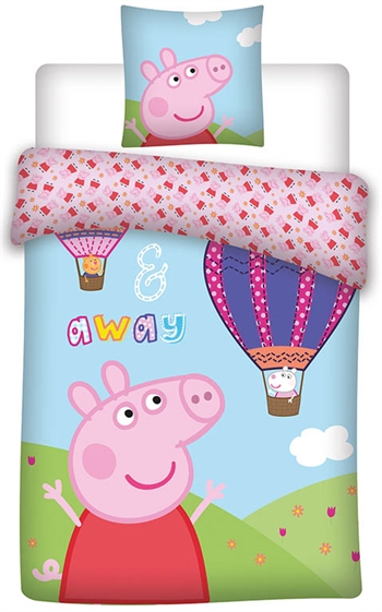 Gurli gris junior sengetøy – 100×140 cm – Gurli gris Airballoon – 100% bomull