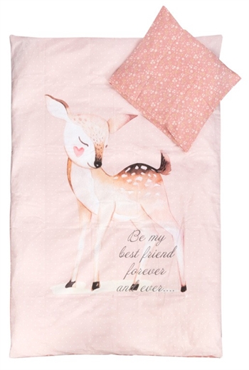 Junior sengetøy – 100×140 cm – Fawn Pink sengesett – 2 i 1 design – 100% bomull