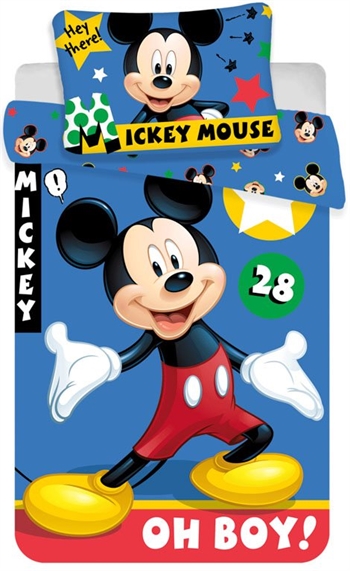 Junior sengetøy – 100×140 cm – Mickey Mouse sengesett for juniorer – 2 i 1 design – 100% bomull
