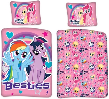 Junior sengetøy – 100×140 cm – My Little Pony Besties – 2 i 1 design – 100% bomull