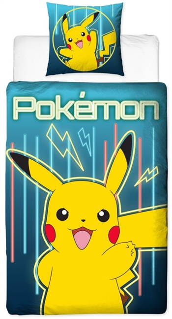 Pokemon Sengetøy – 150×210 cm – Poke ball – 2 i 1 design – 100% bomull
