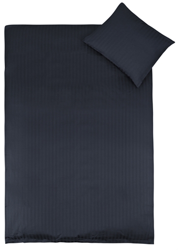 Sengetøy – 100×140 cm – 100% Bomullsateng – Stripet Mørke blå