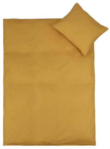 Sengetøy – 100×140 cm – bomullsateng – Stripet Karrigul