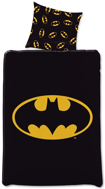 Batman sengetøy – 140×200 cm – sengesett med batman logo – 2 i 1 design – 100% bomull