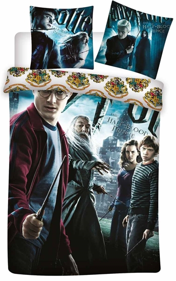 Harry Potter Sengetøy – 140×200 cm – Sengesett med Harry Potter & Dumbledore – 2 i 1 design – 100% bomull