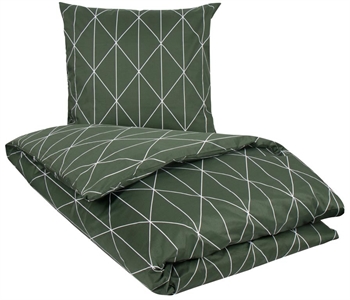Sateng sengesett – 100% Bomullssateng – Graphic harlekin grønn – 150×210 cm