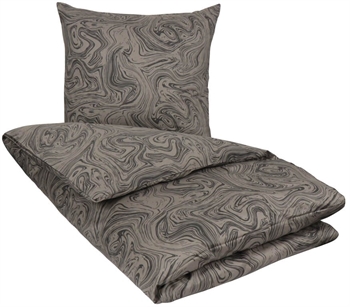 Sateng sengesett – 100% Bomullssateng – Marble dark grey – 150×210 cm