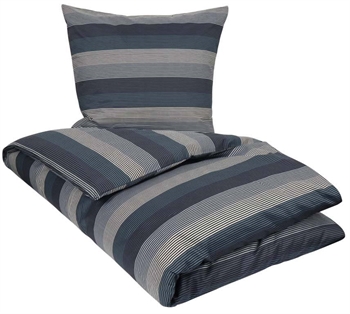 Sateng sengesett – 140×200 cm – 100% Bomullssateng – Big stripes blue