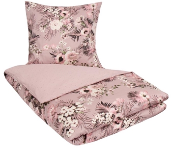 Sateng sengesett – 140×220 cm – Flowers & Dots – Lavendel – 100% Bomullssateng