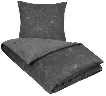 Sengesett 240×220 – Kingsize sengetøy – 100% Bomullssateng – Big flower grey