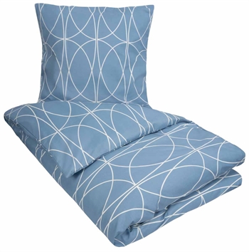 Sengetøy dobbeldyne – Aganda Blå – 200×220 cm – Microfiber sengesett