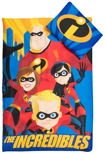 The Incredibles sengetøy – 140×200 cm – The Incredibles sengesett – 2 i 1 design – 100% bomull