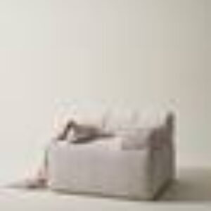 DERMY sofamodul høyre Eliseouter: champagne color leather /inside: offwhite color velvet