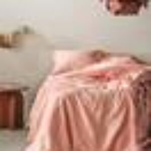 JONIE sengesett dobbeltseng Blek fersken